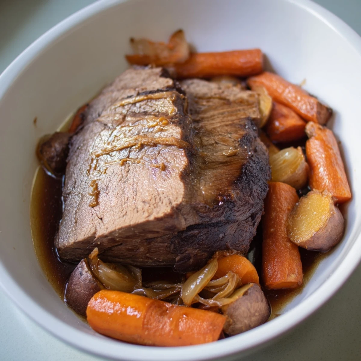 Warm and hearty Everyday Family Favorite Pot Roast, perfect for a cozy, delicious family dinner.