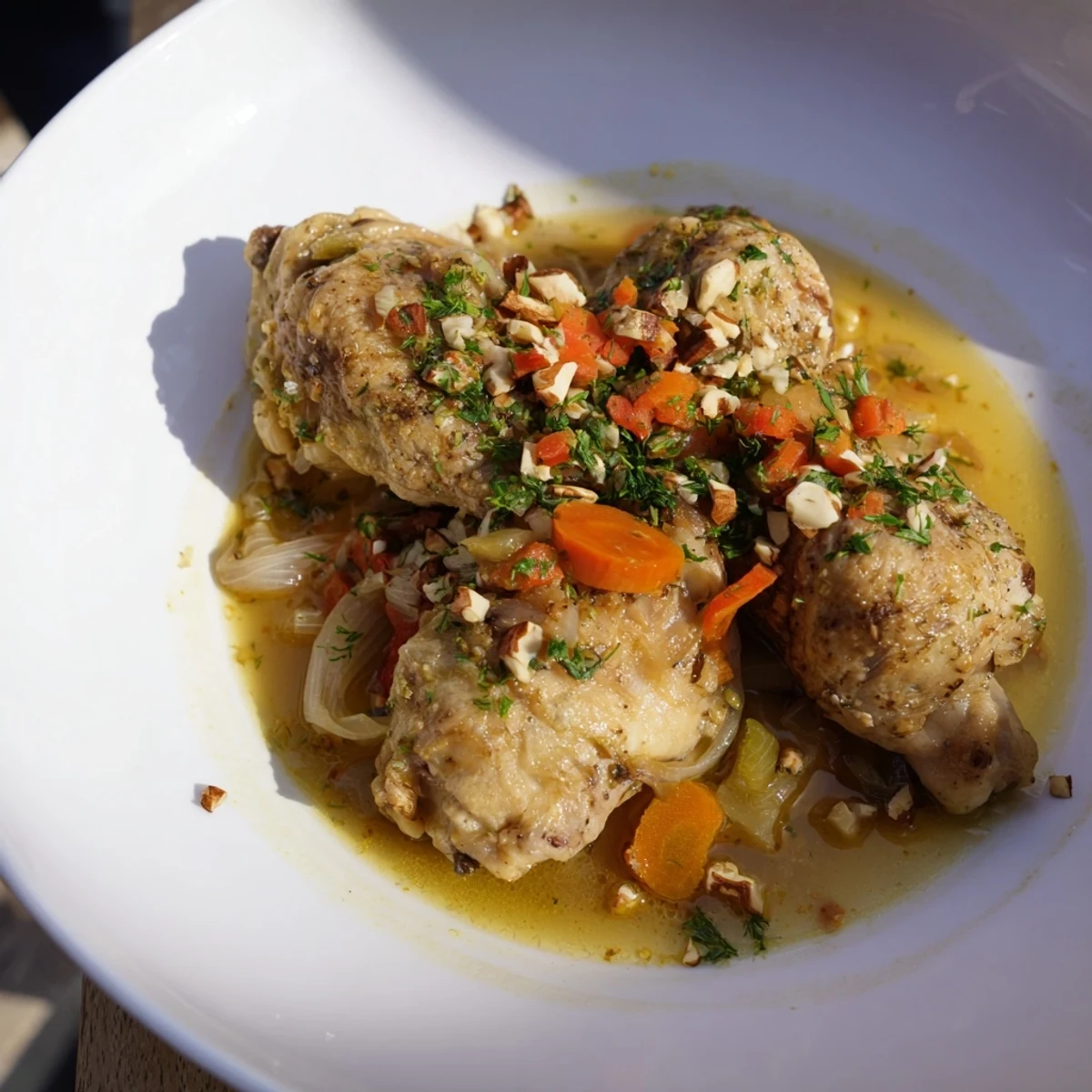 Tender Nut-Warm Homestyle Chicken and Dumplings with fluffy, golden dumplings and rich stew.