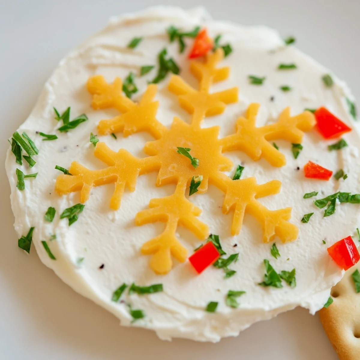 Cracker Cheese Snowflake Design