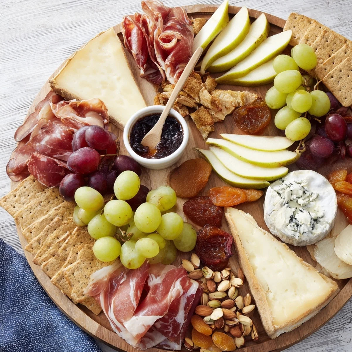 An enticing image of The Elegant Gilded Edge cheese board, perfect for elegant celebrations and gatherings.