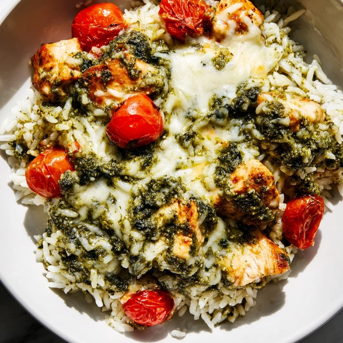 Chicken Pesto Rice Bake