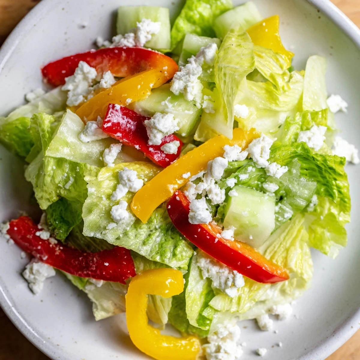 A close-up of a vibrant Bella Hadid Salad; enjoy the crunch of fresh ingredients.