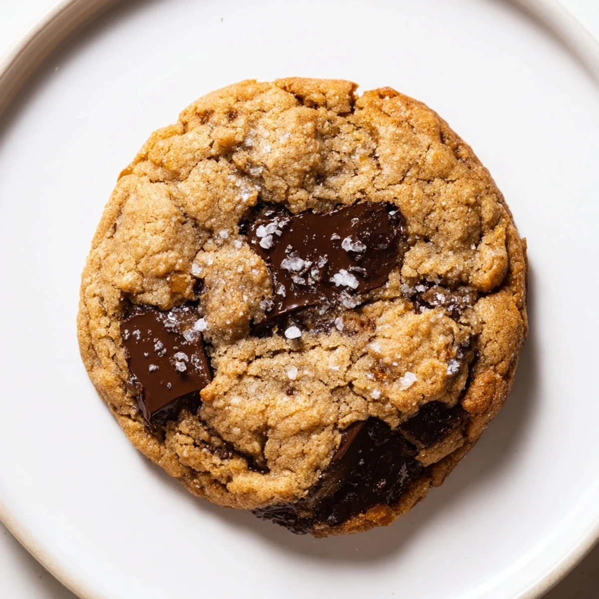Golden-brown Miso Brown Butter Cookies, perfectly crisp edges, and melted chocolate chips on a baking sheet.