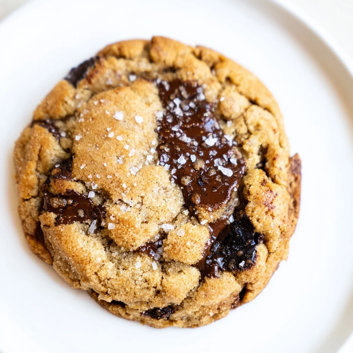A stack of delightful Miso Brown Butter Cookies, with a dusting of flaky salt, offering a delicious treat.