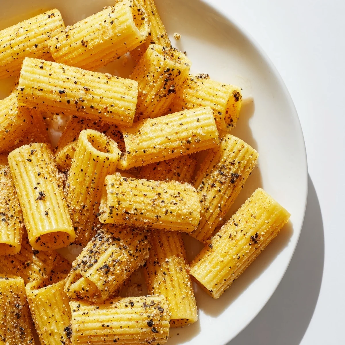 Golden and crispy pasta chips tossed with Parmesan, perfect for dipping in marinara sauce at a snack.