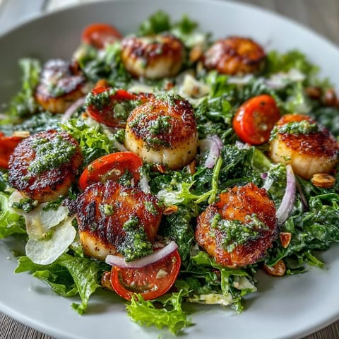 A vibrant pesto vinaigrette adds fresh herb flavor to this elegant gluten-free dinner.