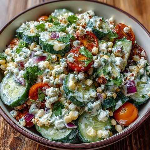 Street Corn Creamy Cucumber Salad