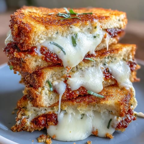 Buttery toasted bread with rich red sun-dried tomato pesto grilled cheese, ready to eat.