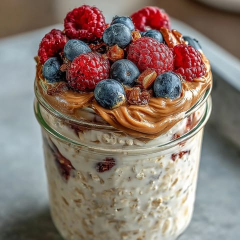 Berry Overnight Oats Almond Butter