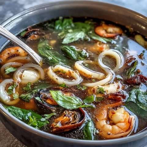Asian Hot Pot Seafood Dish