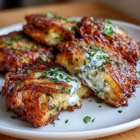 Smashed Potato Herb Fritters