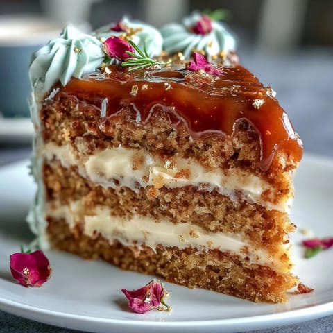 A slice of Taurus Cake reveals moist butterscotch sponge layers and silky floral buttercream in earthy tones.