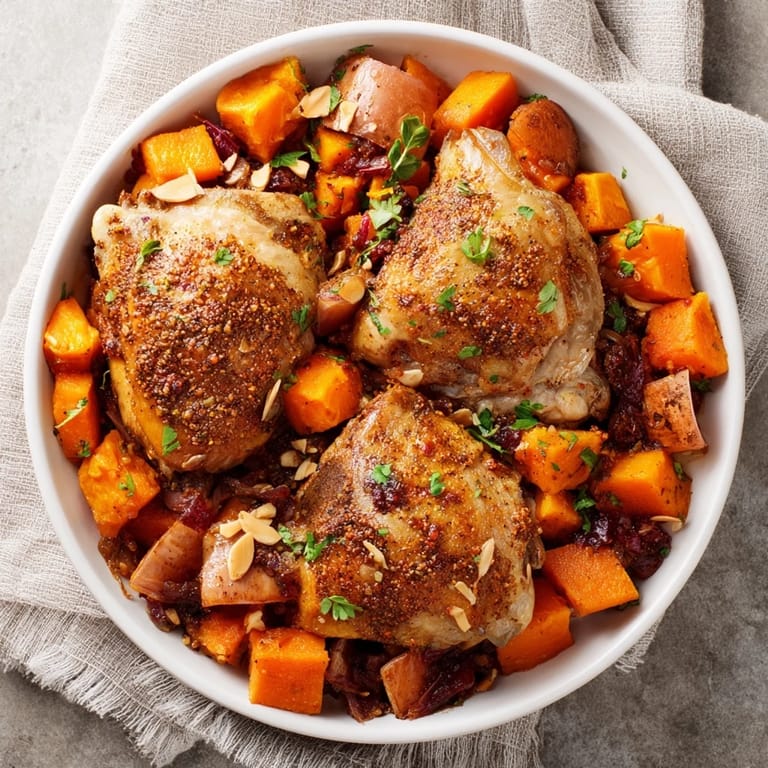 Enjoy the comforting aroma of this hearty Soft Spice Slow-Cooker Chicken and Sweet Potato Tagine for dinner tonight.