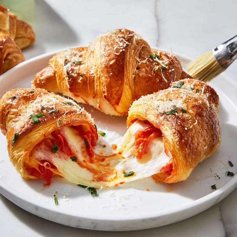 Warm Savory Rolls: Crescent Roll Baked Cheese Bites, fresh from the oven, offer a tempting cheesy aroma.
