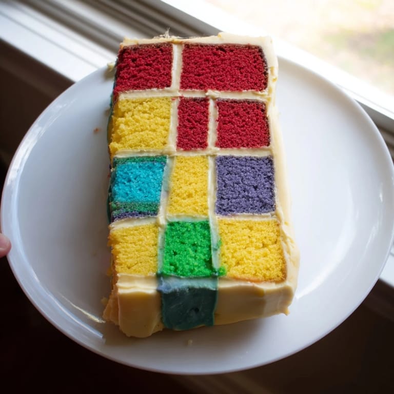 Colorful squares create a stunning Cozy Quilt Patchwork Cake, ideal for a celebratory dessert.