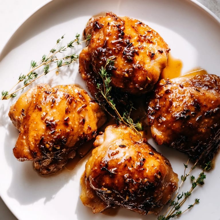 Savory baked Sticky Maple Apple Chicken, with crispy skin and fragrant maple-apple aroma, a comforting meal.