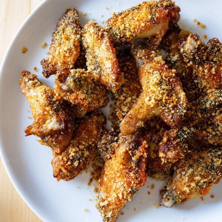 Crispy Baked Parmesan Chicken Wings, perfect for game day, served alongside dipping sauces.