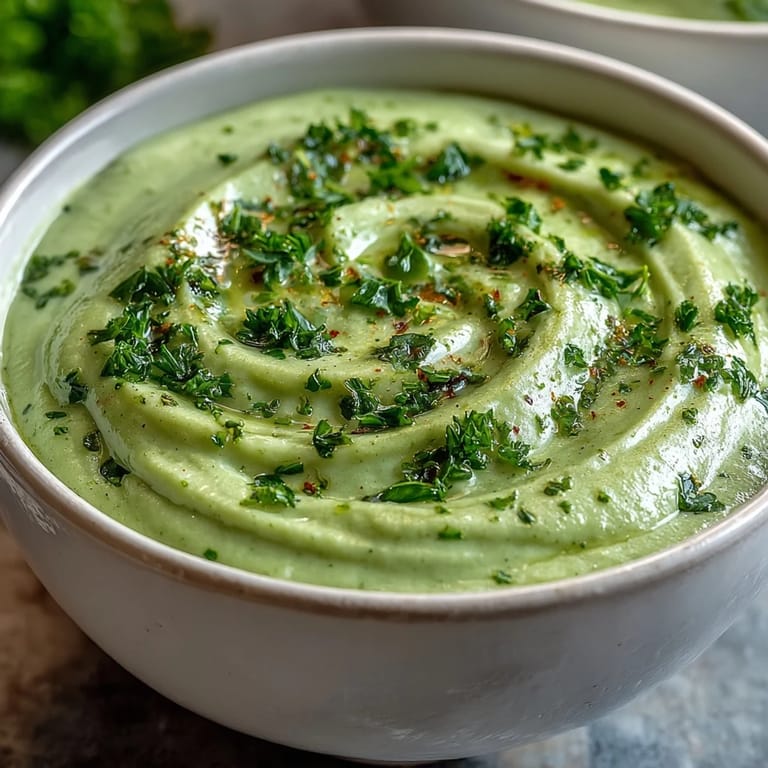 A velvety bowl of Creamy Vegetable Soup with visible broccoli and cauliflower florets, steaming beside a rustic spoon. 