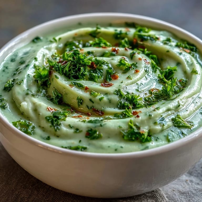 Close-up of Creamy Vegetable Soup showing a smooth, blended base with diced carrots and celery, ready to enjoy.