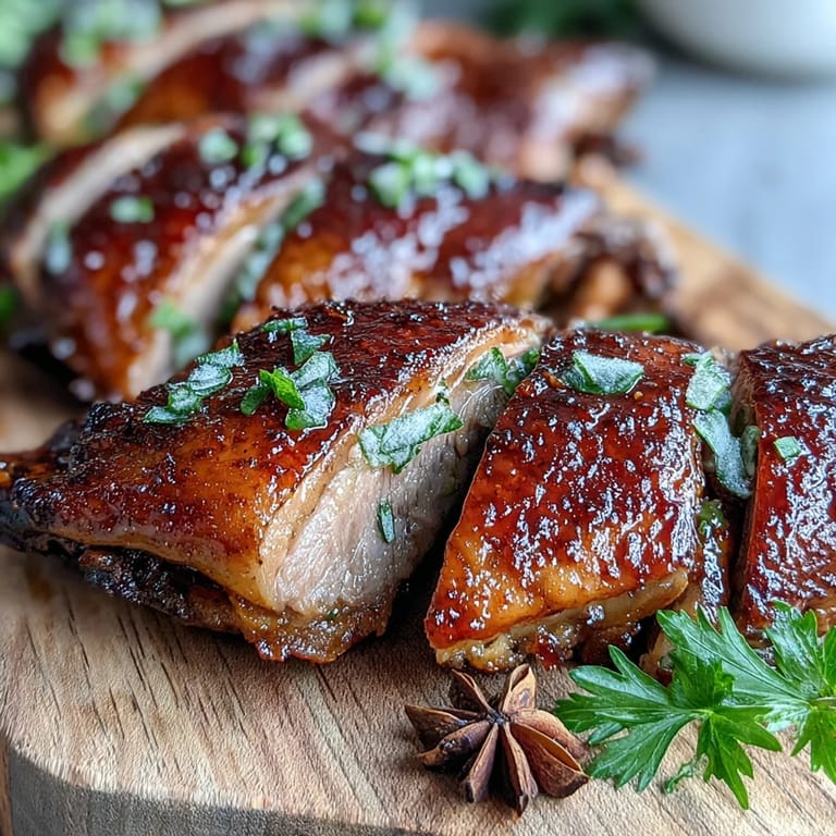 A whole Five-Spice Roast Ducks resting after roasting, showcasing the aromatic five-spice rub and crispy, crackled skin.