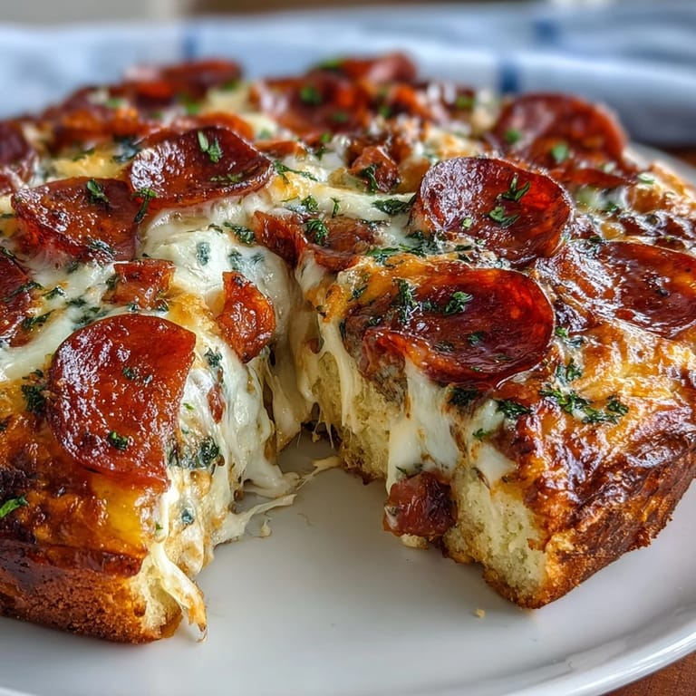 Slices of High-Protein Pizza Breakfast Casserole reveal fluffy eggs and cheddar cheese on a Greek yogurt crust.