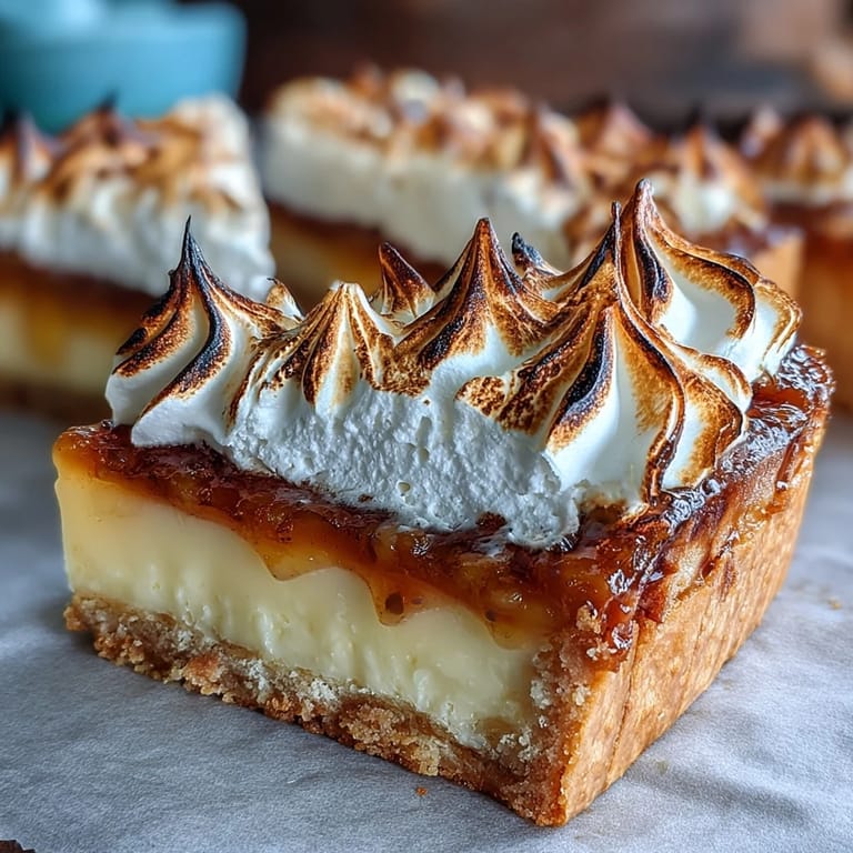 Vibrant passionfruit curd tart topped with golden meringue swirls, offering a tangy-sweet finish in every buttery bite.