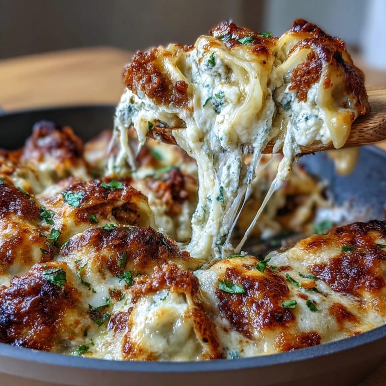 Golden-baked dumpling lasagna skillet with layers of ground turkey, cabbage, and melted cheese—a delicious twist on classic comfort food.