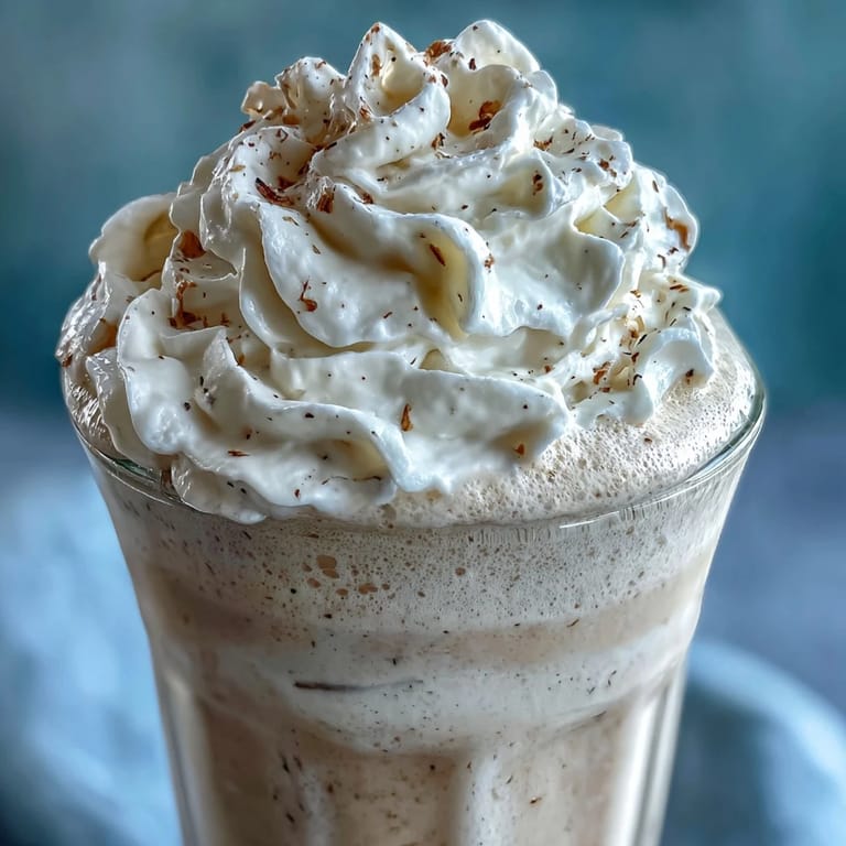 Smooth, high-protein vanilla bean shake blended with ice, protein powder, and real vanilla bean seeds for a refreshing, indulgent drink.