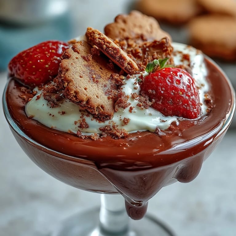 Dubai Chocolate Strawberry Cups with Lotus Biscoff Crumble: elegant dessert featuring chocolate shells, luscious strawberry cream, and a crisp Biscoff crumble topping, perfect for special occasions.