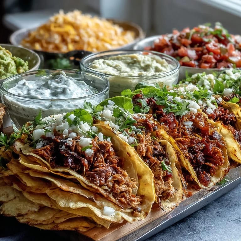 Festive Cinco de Mayo spread with Mexican rice, chips, and all the fixings for tacos.