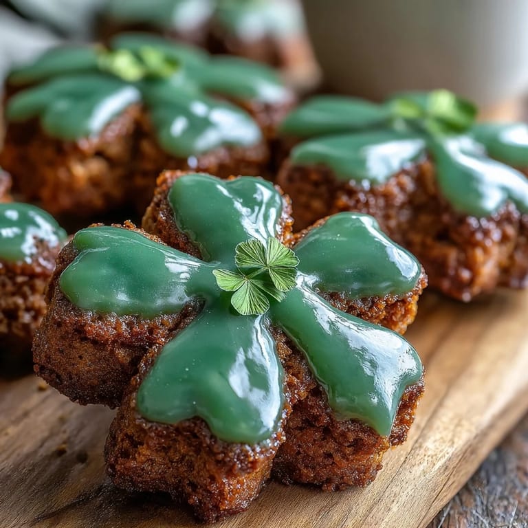 Buttery sugar cookies shaped like shamrocks and frosted with glossy green royal icing, perfect for holiday parties.