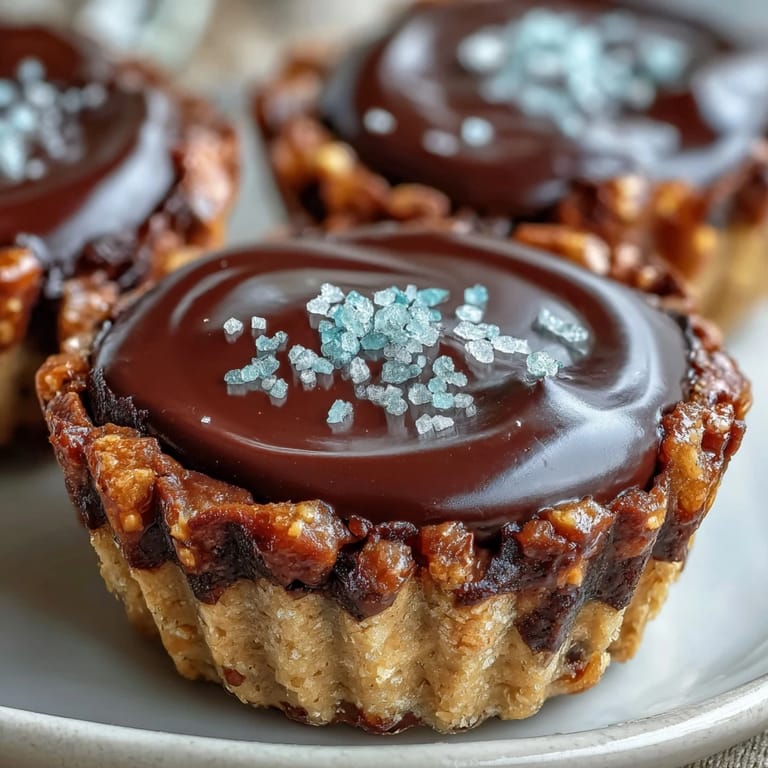 Delightful chocolate cups with pretzel crust and peanut butter filling, perfect for Easter treats or dessert.