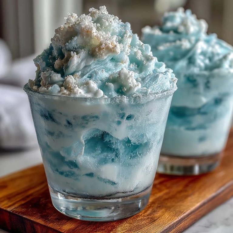 Chilled TikTok Cloud Slushie served in glasses, featuring a airy, slushie consistency perfect for hot days.