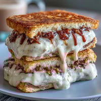 Vanilla bean ice cream is nestled between soft coffee cookies for a creamy frozen treat inspired by café flavors.  