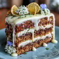 Spring naked cake with edible flowers and lemon curd, featuring vibrant pansies and zesty lemon curd between soft vanilla layers.