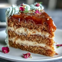 A slice of Taurus Cake reveals moist butterscotch sponge layers and silky floral buttercream in earthy tones.