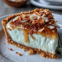 1. Coconut lime tart with graham cracker crust, a creamy tropical dessert topped with whipped cream and toasted coconut.  