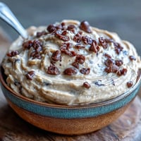 Creamy Fiber-Packed Chickpea Cookie Dough Dip, studded with chocolate chips, ready for dipping.